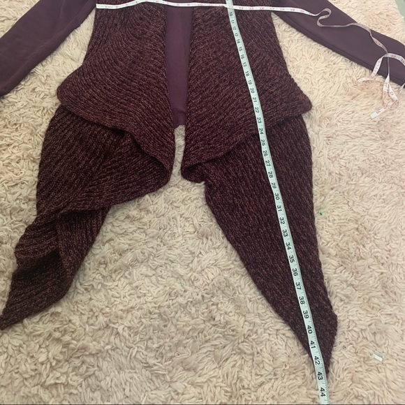 NWOT Prana Demure Eggplant Knit Open Front Draped Cardigan - Picture 14 of 15